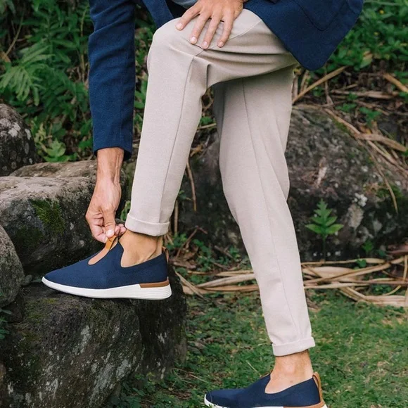 Wolf & Shepherd SWIFTKNIT™ DERBY Navy Blue Sneakers Leather Accents Sz 14 EXLNT - Picture 2 of 11